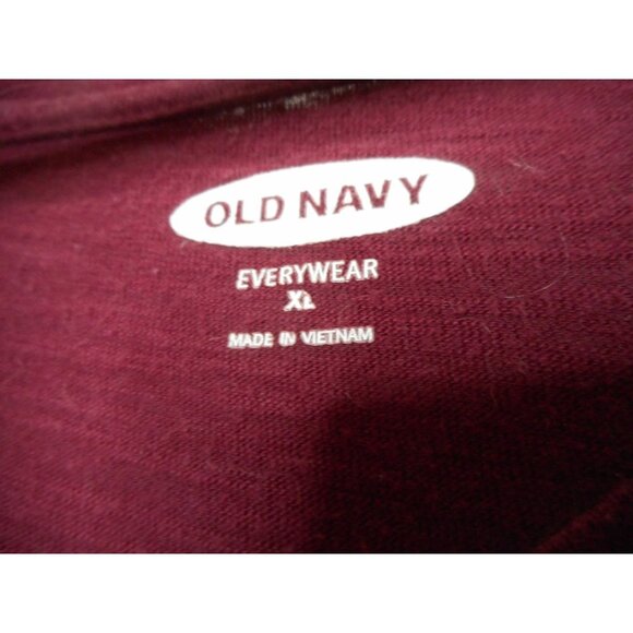 Burgundy White Old Navy Chai Harder Women's crew neck T Tee TShirt - Picture 3 of 8
